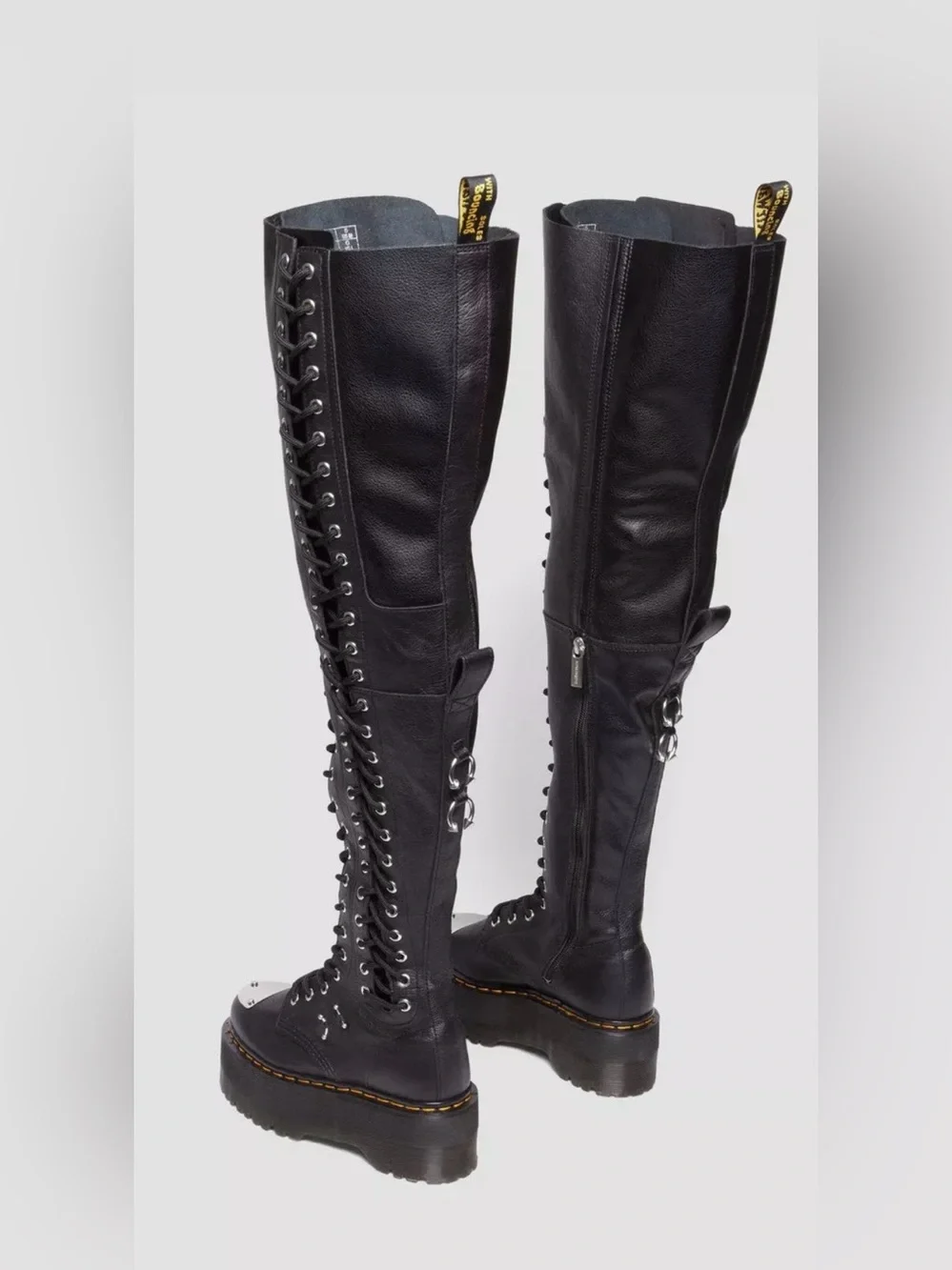 Dr. Martens 28-EYE EXTREME MAX VIRGINIA LEATHER KNEE HIGH BOOTS Size 5 NEW